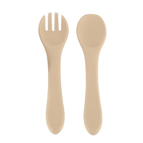 Naczynia silikonowe dla dzieci sowa zestaw 8 elementów beżowe