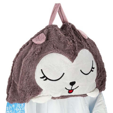 Śpiwór do spania dla dzieci turystyczny poduszka 2w1 135x50cm niebieski